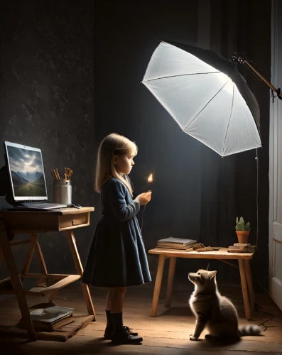 little girl with umbrella,heatherley,world digital painting,little girl reading,vandervell,kids illustration,photo painting,donsky,digital painting,photo manipulation,painter,photorealist,children drawing,photographing children,children's background,illustrator,overpainting,drawing with light,children studying,3d art