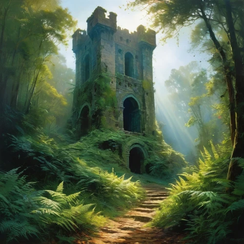 castle ruins,ruined castle,fantasy landscape,ruins,house in the forest,witch's house,ruin,castle keep,fantasy picture,abandoned place,knight's castle,ghost castle,fairy chimney,forest landscape,fairytale castle,castle of the corvin,ancient ruins,hall of the fallen,the ruins of the,forest house,Conceptual Art,Fantasy,Fantasy 05