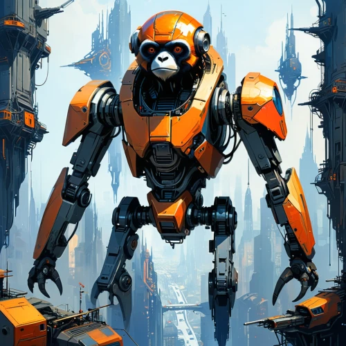 garrison,battlesuit,robotlike,mech,cybernetic,cyberpatrol,robotman,cybersmith,tau,droid,garrisoning,orange,patroller,killzone,cybertronian,mecha,cybertrader,forerunner,cybernetically,rung,Conceptual Art,Sci-Fi,Sci-Fi 01