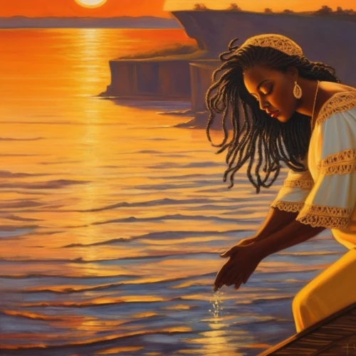 oshun,garifuna,kemet,sun of jamaica,moana,polynesian girl,struzan,nile river,eckankar,michonne,nile,azilah,ledisi,girl on the boat,mcquarrie,sarafina,umoja,african woman,teferi,maryan,Illustration,Realistic Fantasy,Realistic Fantasy 21