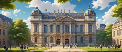 reichstadt,violet evergarden,paristech,notre dame,tsumugi kotobuki k-on,rahxephon,beautiful buildings,cwru,universitaire,versailles,carnavalet,notredame,europe palace,the city of mozart,notre,nunnally,venanzio,castle of the corvin,academie,chantilly,Art,Artistic Painting,Artistic Painting 24