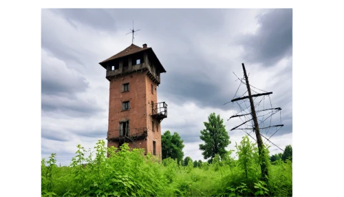 lookout tower,fire tower,watch tower,wardenclyffe,watertower,grain elevator,observation tower,water tower,old mill,abandoned train station,industrial ruin,pumphouse,old windmill,headframe,watchtowers,brickworks,abandoned place,windshaft,syringe house,abandoned building,Art,Artistic Painting,Artistic Painting 20