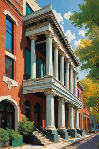 rowhouses,brownstones,brownstone,rowhouse,mansard,townhouses,italianate,townhomes,row houses,house with caryatids,beautiful buildings,pilasters,red brick,apartment building,neoclassical,old town house,peabody institute,homes for sale in hoboken nj,houses clipart,townhome,Art,Artistic Painting,Artistic Painting 03