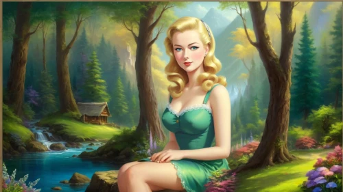 forest background,the blonde in the river,fantasy picture,mermaid background,fairy forest,fantasy art,fairy tale character,landscape background,faerie,naiad,springtime background,elven forest,world digital painting,fantasy portrait,spring background,amphitrite,fairie,ninfa,dryad,fantasy girl