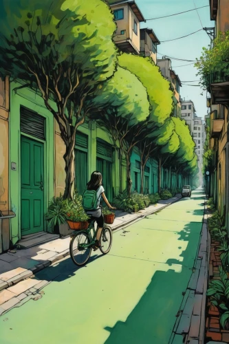 bicycle lane,bicycle ride,alleycat,biking,bike ride,bicycle path,bicycle,bicycle riding,bikeway,bicycling,bike colors,hanoi,bicyclette,bike riding,bikeways,sidestreet,bike city,bike path,bike land,bicyclist,Illustration,Realistic Fantasy,Realistic Fantasy 23