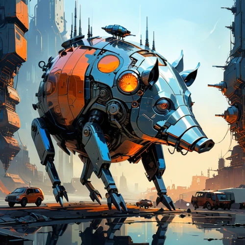 rhino,warthog,armored animal,sapidus,scifi,cyberworld,color rat,futuristic landscape,electric donkey,neuromancer,warthogs,dropship,cyberdog,tribal bull,boar,oxcart,gas planet,traveler,bulblets,futurist,Conceptual Art,Sci-Fi,Sci-Fi 01