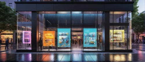 storefront,apple store,store front,paris shops,storefronts,glass facade,glass facades,boutiques,niketown,store fronts,fashion street,bloomingdales,shopfront,display window,renderings,showrooms,vitrine,multistoreyed,colorful facade,richemont,Illustration,Retro,Retro 20