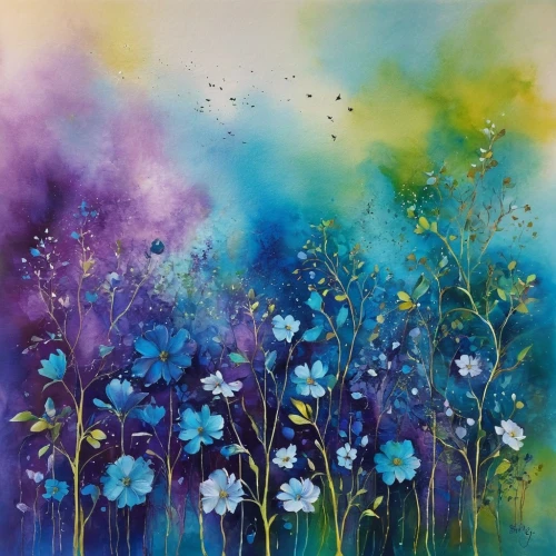 watercolour flowers,meadow in pastel,flower painting,watercolor flowers,watercolor blue,flower meadow,watercolor background,wildflower meadow,watercolor floral background,blue daisies,summer meadow,flowering meadow,watercolour paint,meadow flowers,watercolour flower,watercolor painting,blue painting,wildflowers,spring meadow,flower field,Illustration,Paper based,Paper Based 15