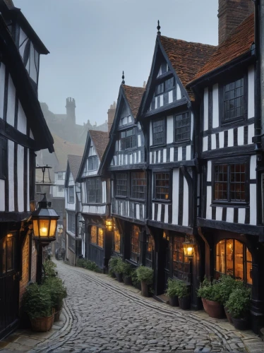 townscapes,medieval street,canterbury,half-timbered houses,shrewsbury,ledbury,medieval town,ludlow,shaftesbury,agecroft,york,bootham,timbered,timber framed building,ightham,half timbered,the cobbled streets,knight village,inglaterra,stonegate,Photography,Documentary Photography,Documentary Photography 30