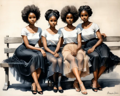 afro american girls,beautiful african american women,shirelles,marvelettes,colorization,ronettes,nubians,vintage girls,chagossians,colorizing,vandellas,eritreans,liberians,abyssinians,empresses,resegregation,vintage women,foremothers,supremes,velvelettes,Illustration,Paper based,Paper Based 30