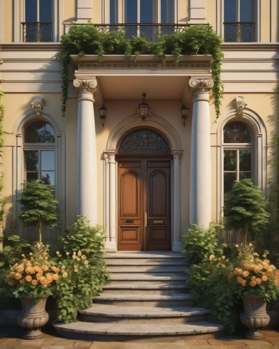 garden door,victorian,palladianism,garden elevation,the garden society of gothenburg,house entrance,neoclassical,villa,entryway,würzburg residence,eckersberg,sapienza,victoriana,palladian,ritzau,old town house,house front,italianate,the threshold of the house,entranceway,Illustration,Paper based,Paper Based 29