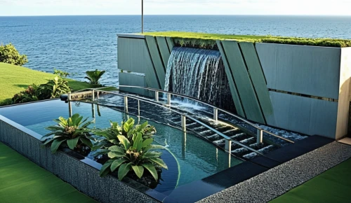 roof top pool,landscape design sydney,infinity swimming pool,water stairs,landscape designers sydney,dug-out pool,seasteading,aqua studio,outdoor pool,garden design sydney,pool house,water wall,tropical house,water feature,swimming pool,green waterfall,artificial grass,thalassotherapy,penthouses,holiday villa,Photography,General,Realistic