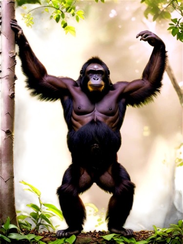 gigantopithecus,gorilla,virunga,gimlin,shabani,ape,haramirez,apeman,prosimian,bigfoot,palaeopropithecus,rilla,hominick,monkey god,utan,simian,gorillas,bonobo,konga,gorilla soldier,Illustration,Japanese style,Japanese Style 09