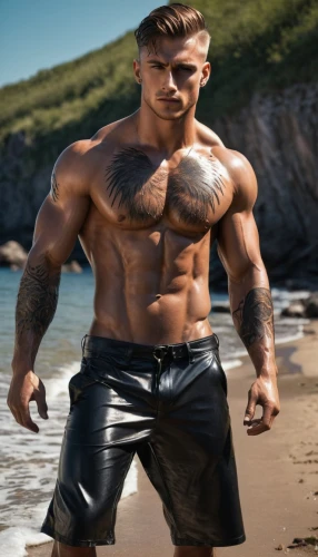 wightman,musclebound,urijah,edge muscle,physiques,pec,hypermasculine,muscular,bara,dawid,muscleman,male elf,rocky beach,beach background,trenbolone,bjornsson,bodybuilding,cuttyhunk,hunk,nudelman,Conceptual Art,Fantasy,Fantasy 11