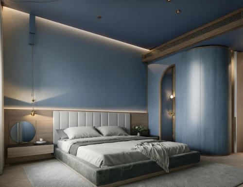 sleeping room,blue room,chambre,headboards,fromental,modern room,bedrooms,bedroom,wallcoverings,3d rendering,wallcovering,interior design,bedchamber,guest room,interior decoration,interior modern design,great room,guestrooms,bedroomed,headboard,Photography,General,Realistic