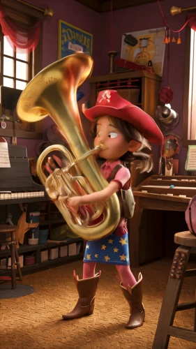 trumpeter,flugelhorn,fanfare horn,trombone player,trumpet player,trumpeting,art bard,trombone,trumpet climber,trombonist,trumpet,sousaphone,drawing trumpet,barbossa,musician,itinerant musician,tubist,lampwick,playing the violin,tuba