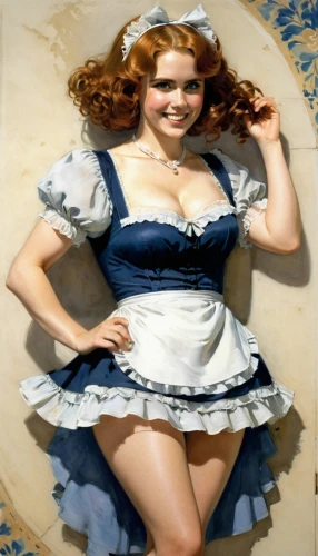 retro pin up girl,pin-up girl,the sea maid,retro pin up girls,radebaugh,fraulein,pin up girl,pin-up model,retro woman,maureen o'hara - female,pin-up girls,milkmaids,crinoline,pin ups,valentine pin up,currin,maid,redhead doll,housemaid,mademoiselle,Illustration,Paper based,Paper Based 23