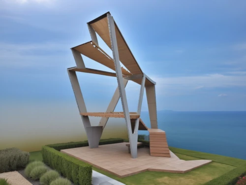 suvero,snohetta,sketchup,observation tower,wind powered water pump,steel sculpture,trebuchet,3d rendering,sculpture park,wind power generator,wind generator,cube stilt houses,wooden frame construction,jeanneret,lifeguard tower,unbuilt,catapulting,windpump,wooden construction,the energy tower,Photography,General,Realistic