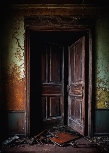 creepy doorway,room door,old door,doorway,rusty door,doorways,abandoned room,the door,open door,luxury decay,empty interior,door,urbex,in the door,abandono,wooden door,disused,doors,lost places,anteroom,Illustration,Realistic Fantasy,Realistic Fantasy 45