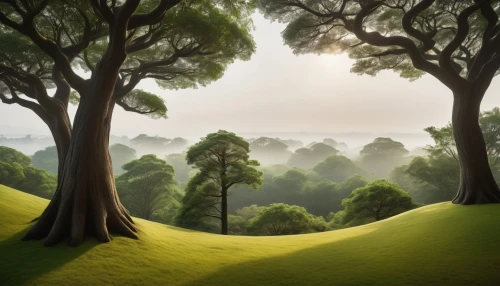 green landscape,green forest,aaaa,forest landscape,tree grove,moss landscape,tree canopy,forested,green trees,foggy landscape,landscape background,tree tops,tree lined,foggy forest,nature wallpaper,nature landscape,background view nature,aaa,treetops,cypresses,Illustration,Realistic Fantasy,Realistic Fantasy 31