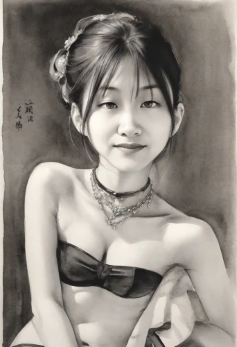xiaoyu,girl sitting,girl drawing,girl portrait,japanese woman,asian woman,charcoal drawing,xiaofei,oriental girl,girl with cloth,asian girl,vietnamese woman,charcoal pencil,xuebing,kikkawa,charcoal,sanchai,lotus art drawing,xiaozhao,soju,Digital Art,Ink Drawing