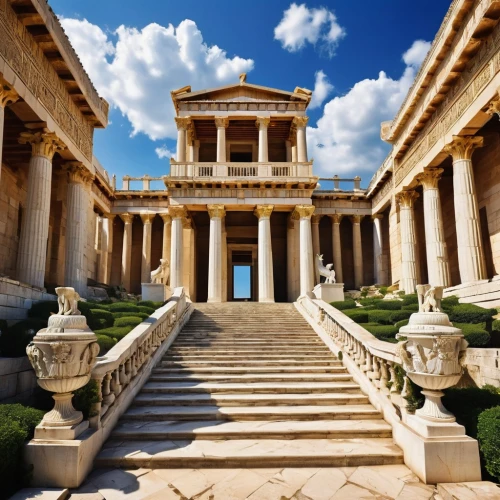 zappeion,marble palace,greek temple,leptis,celsus library,neoclassical,palladianism,palladian,palmyra,baalbek,laodicea,panathenaic,ephesus,the parthenon,caesonia,capitolium,neoclassicism,athens,temple of diana,parthenon,Illustration,Retro,Retro 06