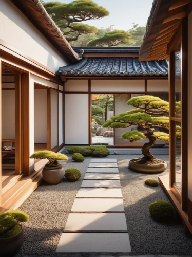 japanese zen garden,zen garden,japanese-style room,ryokan,ryokans,japanese garden ornament,dojo,japanese garden,teahouse,chanoyu,japan garden,heian,zen stones,tea ceremony,roof landscape,teahouses,sake gardens,asian architecture,japanese background,shinto,Illustration,Retro,Retro 10