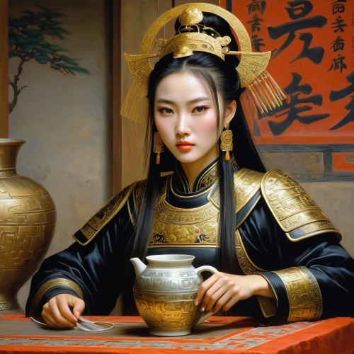 dongbuyeo,oriental girl,daiyu,mongolian girl,oriental princess,oriental painting,wenzhao,yi sun sin,jingqian,rongfeng,suqian,inner mongolian beauty,arhats,gongfu,yanzhao,xueliang,asian woman,yunnan,sizhao,sichuanese,Illustration,Realistic Fantasy,Realistic Fantasy 03