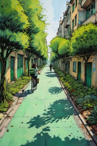 bicycle ride,bicycle path,bicycle lane,bike ride,bicycle riding,bicycling,bicycle,biking,bikeway,bike path,bike riding,bike land,cycling,carfree,kawase,bikeways,shinbo,biked,bicyclist,bike,Illustration,Realistic Fantasy,Realistic Fantasy 23