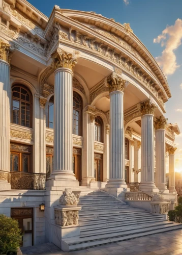 bolshoi,zappeion,marble palace,palladian,neoclassical,palladianism,the lviv opera house,smolny,caesars palace,dolmabahce,athenaeum,burgtheater,odessa,neoclassicism,bahai,doric columns,greek temple,mikhailovsky,saint isaac's cathedral,peterhof palace,Art,Classical Oil Painting,Classical Oil Painting 09