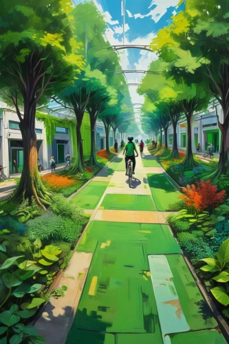 sinnoh,walk in a park,nodame,leafgreen,hoenn,greenway,stroll,hisaishi,overworld,greenspace,green garden,world end,greentown,pathway,green summer,symphonia,nouaimi,shinbo,heartgold,paths,Illustration,Vector,Vector 07