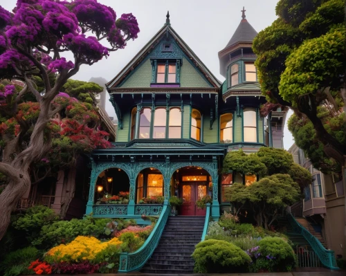 victorian house,victorian,old victorian,dreamhouse,witch's house,magic castle,victorians,victoriana,crooked house,fairy tale castle,victorian style,house painting,doll's house,two story house,house silhouette,witch house,studio ghibli,disneyland park,fairytale castle,brownstones,Art,Artistic Painting,Artistic Painting 41