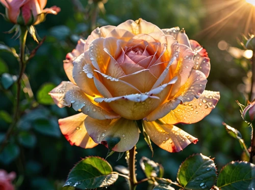 flower in sunset,peach rose,gold medal rose,yellow sun rose,yellow orange rose,orange rose,gold yellow rose,bright rose,sun roses,romantic rose,landscape rose,yellow pond rose,flower rose,historic rose,garden rose,scented rose,rose bloom,rose flower,yellow rose background,bicolor rose,Photography,General,Realistic