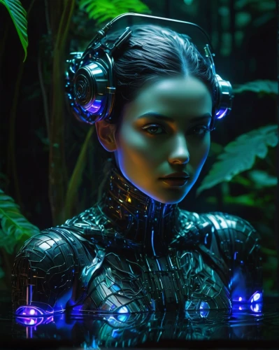 neon body painting,cyberia,avatar,futuristic,uv,synthetic,bioluminescent,automaton,biophilia,hologram,3d figure,amidala,zenonas,amazonica,cortana,subaquatic,naiad,asari,cyberpunk,biotic,Illustration,Abstract Fantasy,Abstract Fantasy 20