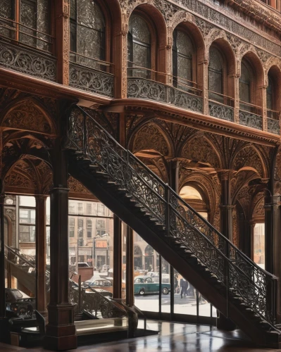 driehaus,arcaded,guastavino,brownstone,carreau,mezzanines,brownstones,staircase,mezzanine,outside staircase,fire escape,staircases,ironwork,harrod,harlem,steel stairs,bobst,stairwells,nypl,nolita,Illustration,Paper based,Paper Based 20