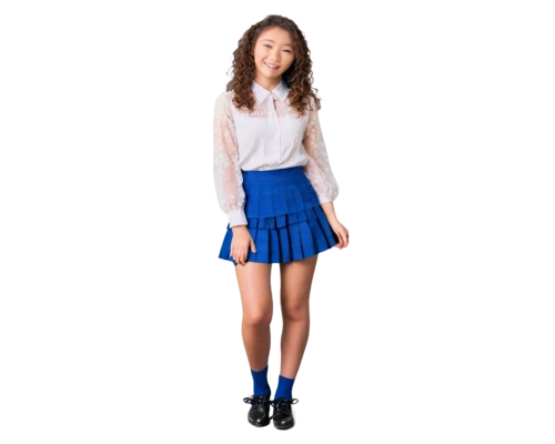 school skirt,yurika,ayami,makiko,mimori,tomomi,namie,girl on a white background,photo shoot with edit,maisuradze,transparent background,blurred background,mikiko,blue background,white blue red,portrait background,imerina,misako,white skirt,blue shoes,Illustration,Paper based,Paper Based 21