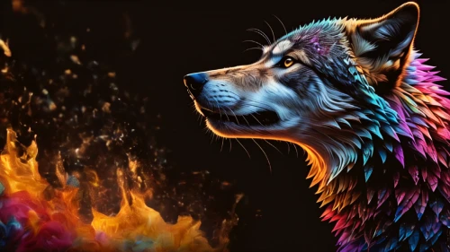 fire background,howling wolf,fenrir,4k wallpaper 1920x1080,wolf,lobos,wolves,digital art,atunyote,fire artist,digital painting,barghuti,leos,fire horse,colorful horse,fantasy animal,pyre,unicorn background,werewolve,howl,Photography,General,Natural