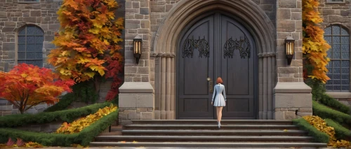 mdiv,pcusa,crewdson,briarcliff,haunted cathedral,girl praying,cathedrals,churchgoer,church door,autumn frame,ravenswood,novitiate,ecclesiastic,chapel,church faith,fall,woman praying,in the fall,fall foliage,cathedral,Unique,3D,3D Character