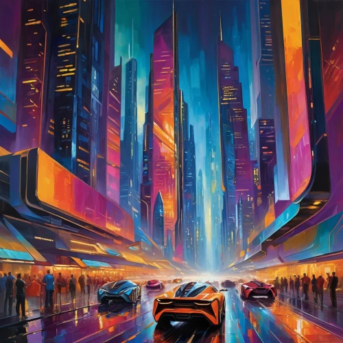 futuristic landscape,cybercity,futuristic,superhighways,autopia,futurists,valerian,futurist,passengers,city highway,cityscape,tron,bladerunner,metropolis,sedensky,futuristic art museum,futuristic car,cyberpunk,sci fiction illustration,futurism,Conceptual Art,Oil color,Oil Color 22