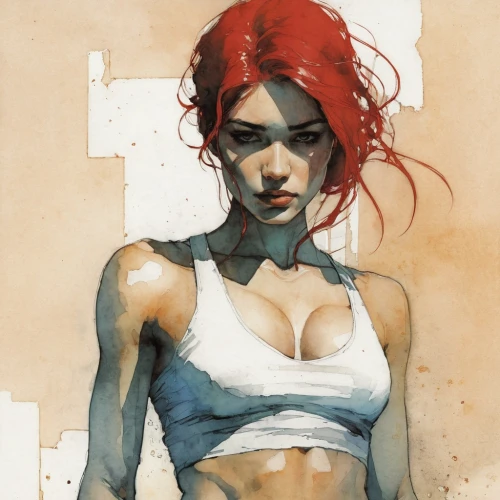 romanoff,bloodrayne,brubaker,mcniven,madelyne,wildstorm,rogue,triss,cassaday,mahvash,palmiotti,macniven,mystique,bendis,bachalo,elektra,muscle woman,ribic,mckelvie,red head,Illustration,Paper based,Paper Based 05