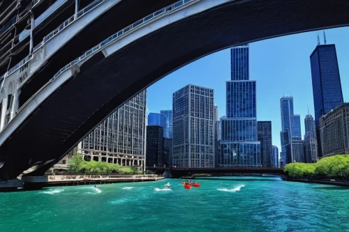 chicago,chicagoan,chicagoland,chicago skyline,dusable,lake shore,chicagoans,streeterville,detriot,metra,illinoian,kayakers,kayaked,under the bridge,lakeshore,lakefront,kayaking,dearborn,bridge piers,downriver,Conceptual Art,Sci-Fi,Sci-Fi 02