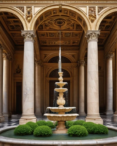 maximilian fountain,decorative fountains,fountain,palladian,floor fountain,bernini's colonnade,garden of the fountain,city fountain,musei vaticani,glyptotek,fountains,villa borghese,august fountain,ryswick,fontaine,marble palace,borromini,nypl,neoclassical,palladio,Art,Classical Oil Painting,Classical Oil Painting 16