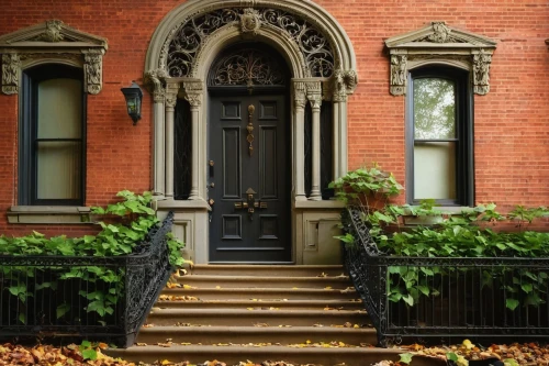 brownstone,brownstones,front door,henry g marquand house,entryway,entranceway,ditmas,italianate,house entrance,doorway,cabbagetown,front gate,main door,old victorian,the threshold of the house,driehaus,rowhouse,house front,entrances,garden door,Illustration,Retro,Retro 02