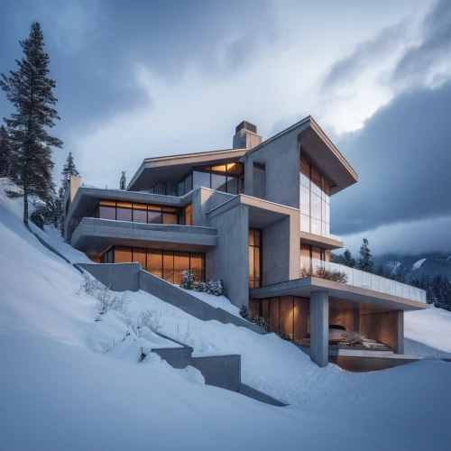 snow house,winter house,house in the mountains,house in mountains,alpine style,avalanche protection,mountain hut,snow roof,snohetta,modern architecture,snow shelter,chalet,snowhotel,swiss house,modern house,cantilevers,cubic house,dreamhouse,snowed in,beautiful home,Photography,General,Realistic