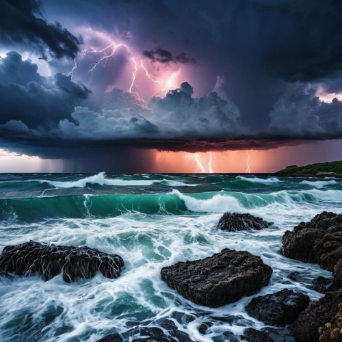 lightning storm,sea storm,orage,substorms,nature's wrath,natural phenomenon,tempestuous,tormenta,stormy sea,thundershowers,storms,superstorm,waterspout,thundershower,storm,storm ray,storm clouds,force of nature,lightning strike,storm surge,Photography,General,Realistic
