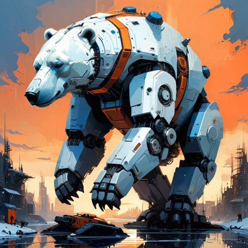 patlabor,snowcats,mechwarrior,polar,dreadnought,white bear,tankor,dreadnaught,battletech,whitebear,ice bears,mech,snowcat,armored animal,bear guardian,prowl,ice bear,stormfury,icebear,zoids,Conceptual Art,Sci-Fi,Sci-Fi 01