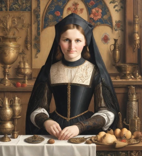 girl with bread-and-butter,girl in the kitchen,woman holding pie,bouguereau,woman eating apple,portrait of christi,timoshenko,maidservant,woman with ice-cream,scholastica,nelisse,girl with cloth,portrait of a girl,attendant,girl with cereal bowl,signora,postulant,clergywoman,perugini,petrina,Digital Art,Classicism