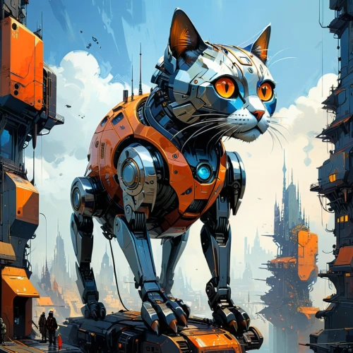 alleycat,cat vector,cat warrior,firecat,cyberdog,armored animal,citycat,breed cat,street cat,stray cat,gatab,neuromancer,garrison,alley cat,rocket raccoon,chat bot,cyberpunk,skotnikov,akira,the cat,Conceptual Art,Sci-Fi,Sci-Fi 01