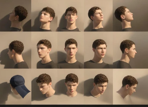 hairstyles,boy's hats,undercuts,hair loss,men's hats,male poses for drawing,facial expressions,expressions,variations,supercuts,boy model,visages,hairstyle,human evolution,men hat,morphs,heads,profiles,mannequin silhouettes,man portraits,Game&Anime,Pixar 3D,Pixar 3D