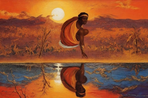 indigenous painting,khokhloma painting,umoja,african art,oil painting on canvas,oil painting,sankofa,oil on canvas,refleja,cuba flamingos,jarawa,mostovoy,karakas,mirror of souls,bhagavatam,saharan,vishwamitra,aboriginal painting,samuil,surrealism,Illustration,Realistic Fantasy,Realistic Fantasy 21